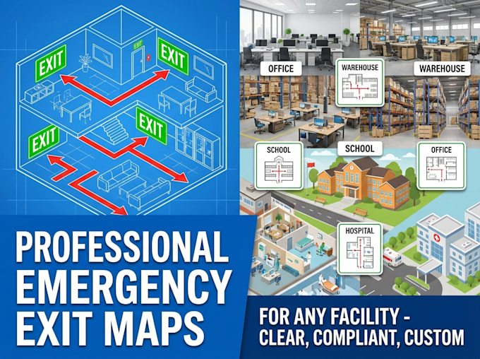 create emergency exit maps for any facility