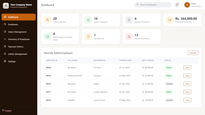 build a custom employee management and payroll system