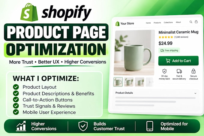 optimize your shopify product page for higer conversion,sale