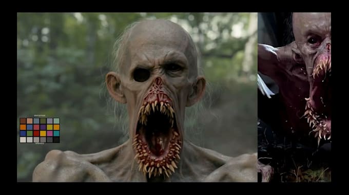do 3d horror vfx animation, 3d scary creature model, cgi vfx compositing