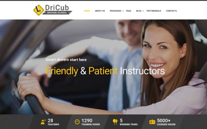 build squarespace driving school website car lessons instructor license website