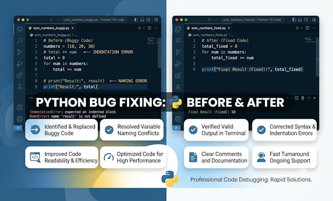 write simple python scripts and fix basic python code