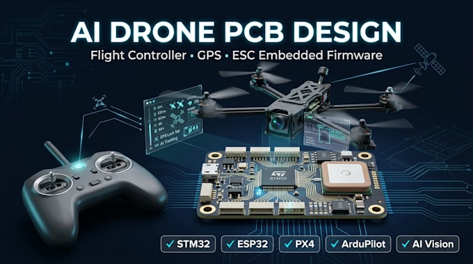 design ai drone pcb, uav flight controller, embedded firmware, gps and esc