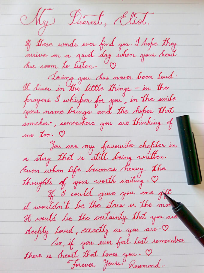 handwrite neat personalized letters and notes in 12 hours