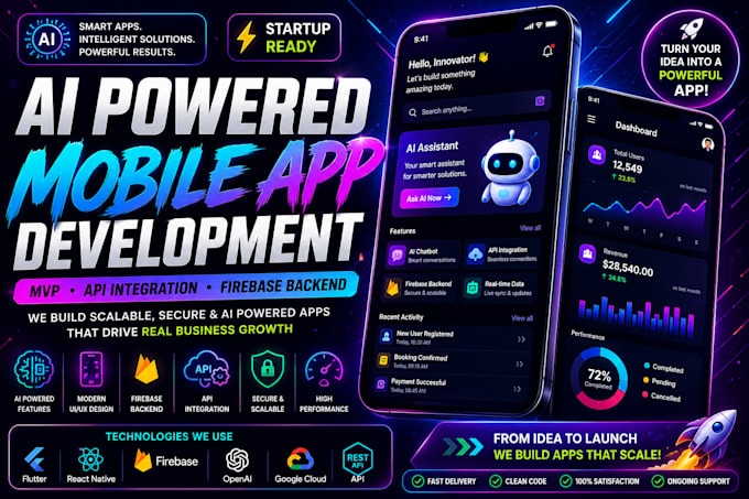 develop ai powered mobile app, mvp, API integration firebase backend
