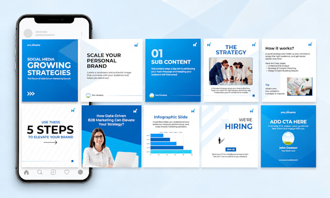 design professional linkedin carousel and instagram carousel