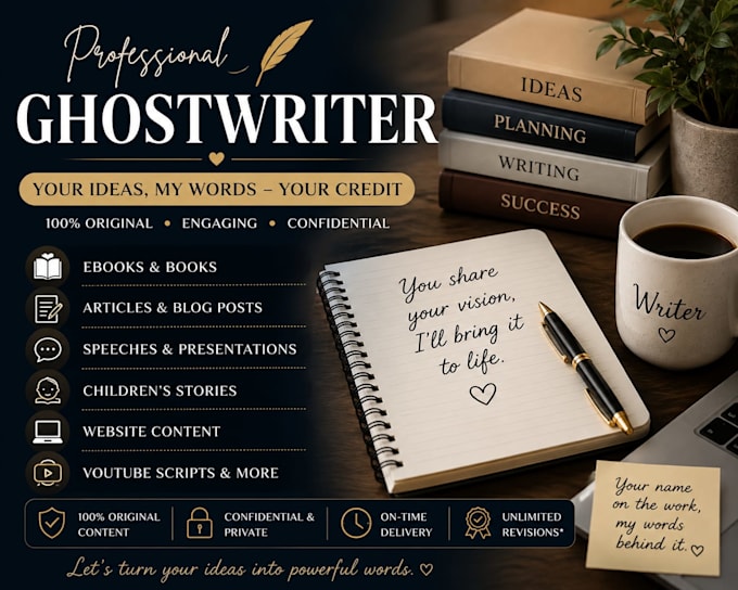 professionally ghostwrite original and high quality content