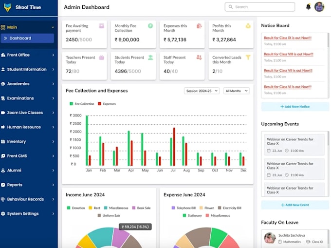 develop school management system, student portal, saas system, lms, erp system