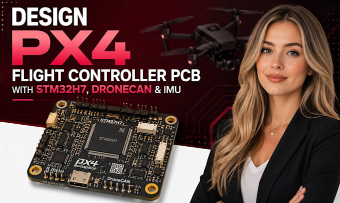 design px4 flight controller pcb with stm32h7 dronecan and imu
