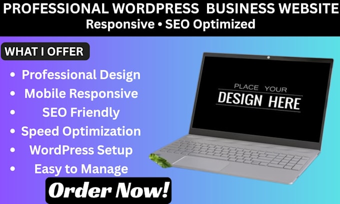 build professional wordpress business website responsive mobile SEO optimized
