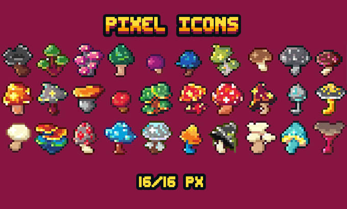 draw 16x16 custom pixel  icons for your game