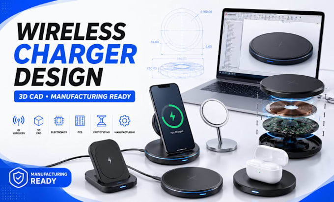 wireless charging product design and consumer electronics cad modeling service