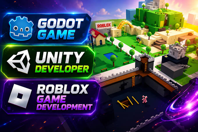 develop high quality 2d, 3d game in unity, godot engine, roblox game development