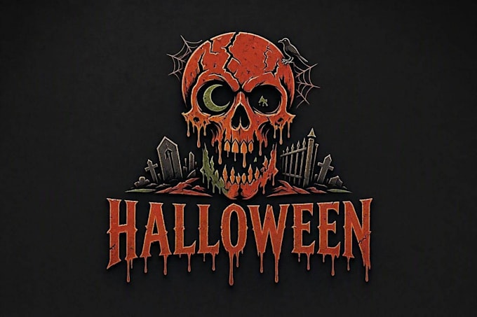 create scary horror creepy halloween logo design