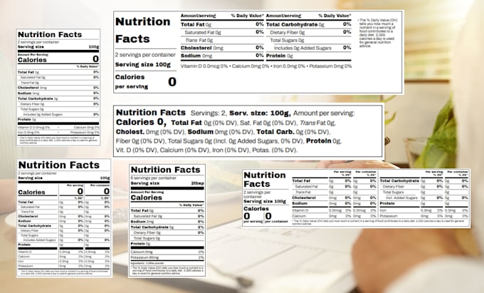 design fda compliant nutrition facts labels and do nutritional analysis