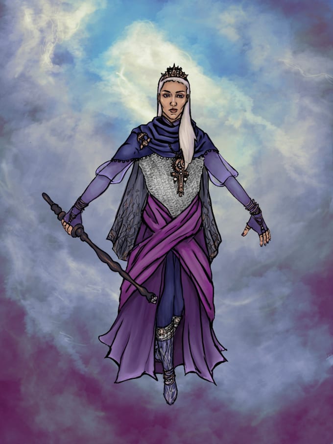 create colorful semirealistic full body character art