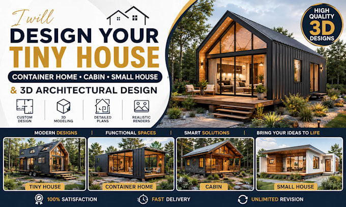 design your tiny house, container home, cabin, small house, and 3d architectural
