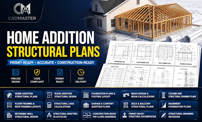 design home addition structural plans foundation beam calculations permit plans