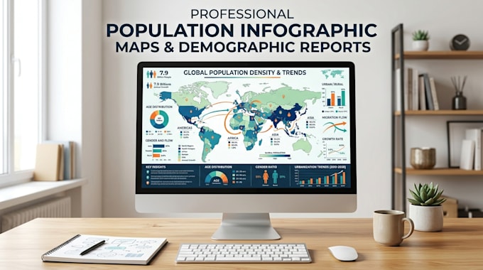 design population infographic maps and demographic reports