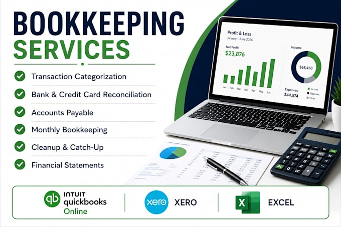 do bookkeeping, quickbooks cleanup, and bank reconciliation