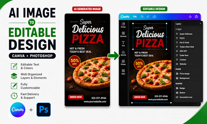 convert ai images into editable canva designs