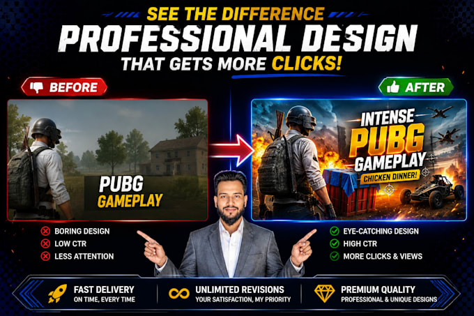 design professional gaming thumbnails