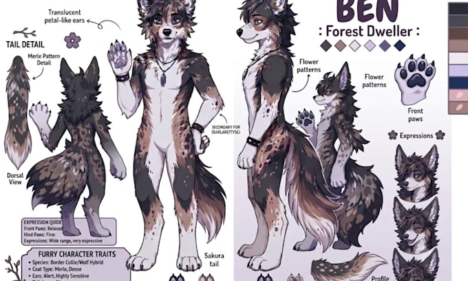 create furry ref sheet fursona ref sheet anthro character design