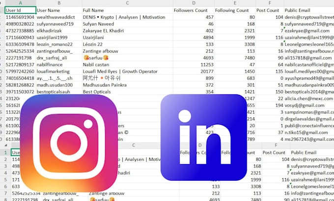 extract emails, phone numbers, b2b leads  from instagram and social media