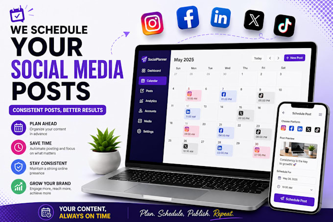 schedule social media post via buffer,hootsuite, metricool and publer