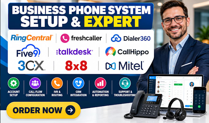 setup ringcentral freshcaller dialer360 five9 talkdesk callhippo 3cx 8x8 mitel