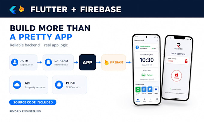 develop flutter mobile app for android and ios with firebase