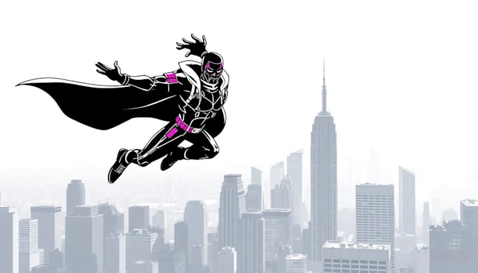 create neon cyberpunk city artwork with cinematic characters