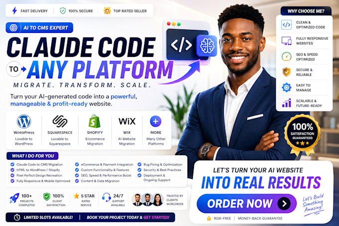 migrate claude HTML ai website to wordpress wix shopify api claude code mcp n8n