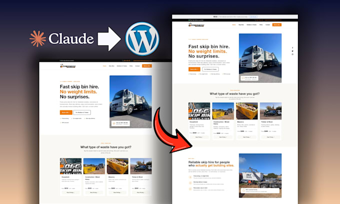 convert claude, figma, ai design, lovable, or html to wordpress website