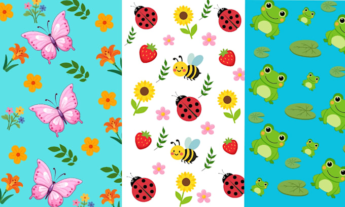create cute cartoon seamless pattern design for fabric and print