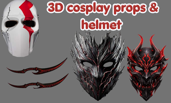 3d model custom cosplay masks helmets props and print ready stl for 3d printing