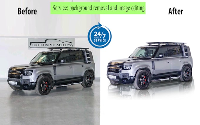 do car background removal, reflection shadow, and retouching service