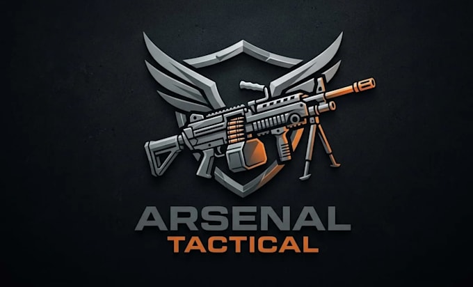 design a powerful and professional machine gun logo