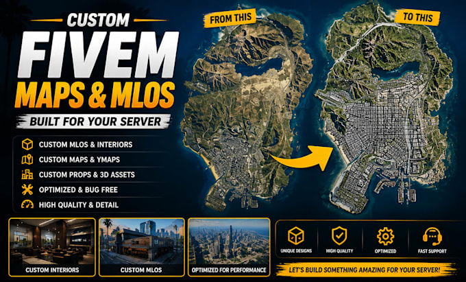 create custom fivem mlo, maps, interiors, ymaps and props, 3d environment