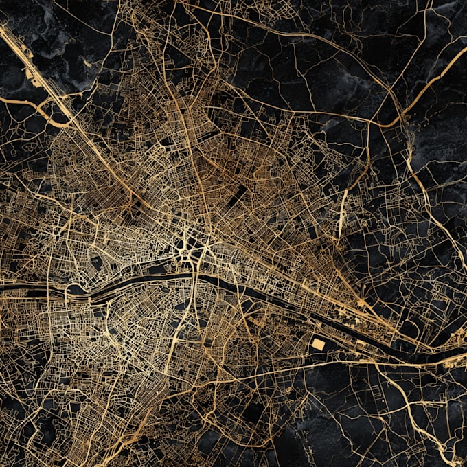 design a minimalist vector city map for print and art