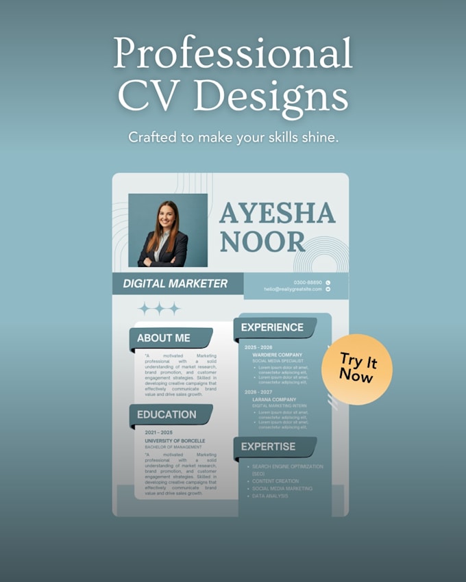 design modern resume CV and optimize your linkedin profile