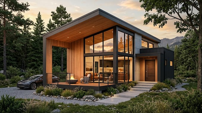 design modern 3d tiny house, container home, cabana home, small house, 3d render