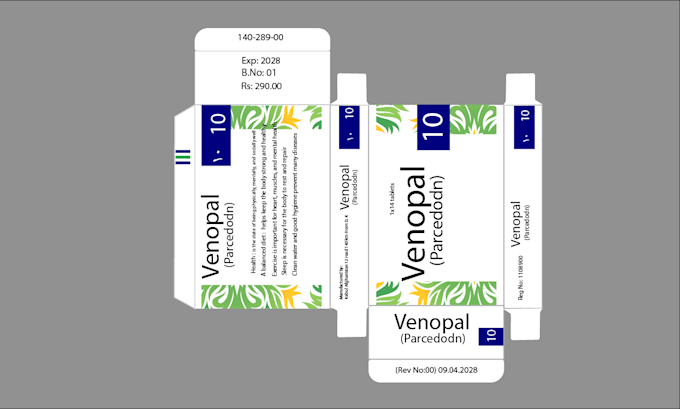 create a professional box packaging template and dieline
