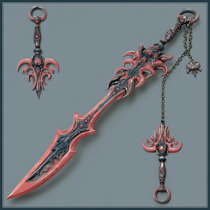 high quality weapon concept art for gaming and more