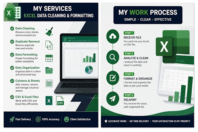 clean, organize and format your excel or CSV data