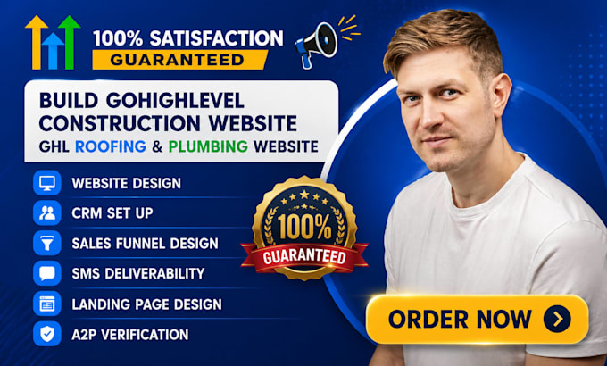 build gohighlevel construction website ghl roofing highlevel plumbing website