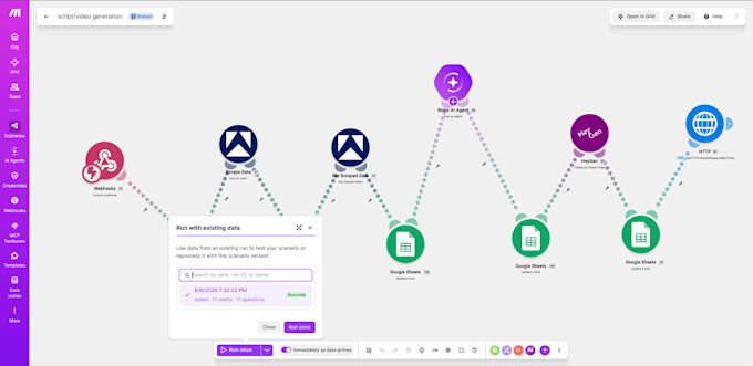 build n8n, make, zapier automation workflows with integrations