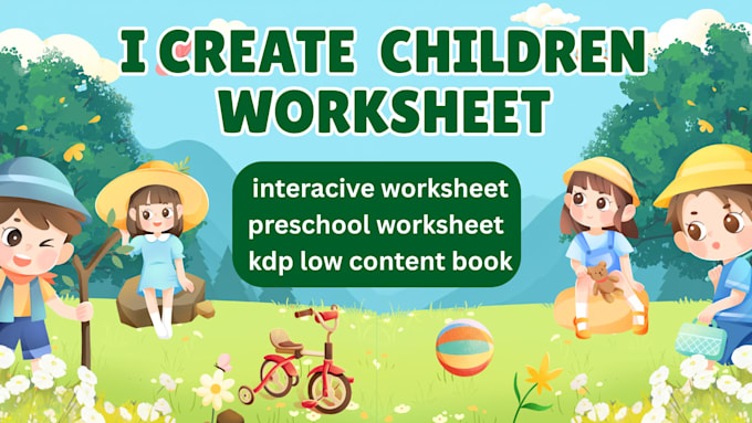 create children workbook worksheet and KDP activity book interactive worksheet