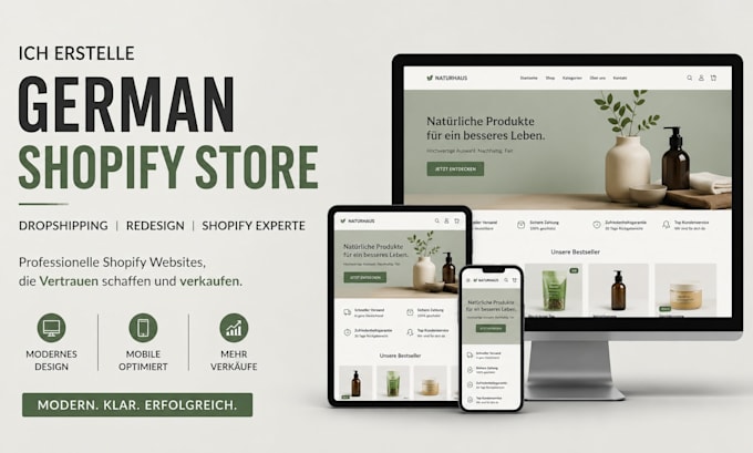 build german shopify website dropshipping store redesign shopify store