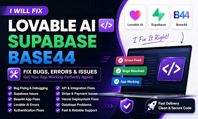 fix build lovable ai fix base44 fix supabase replit bugs errors fix ai web apps